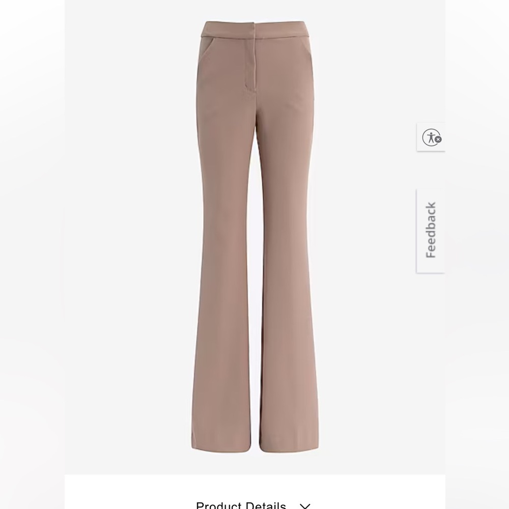 Express Editor Studio Stretch Twill High Waisted Flare Trouser - Size 4R, Tan